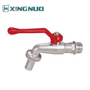 China male threaded red straight handle 1/2 inch Brass Bibcock with Ceramic Valve Core for Kitchen and Bathroom factory