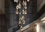 Large Crystal LED Chandelier Luxury K9 Diamond Crystal Hanging Light Living Room