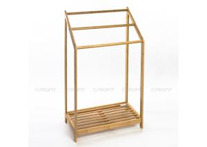 China 50cm Length 85cm Height Bamboo Free Standing Towel Rack factory