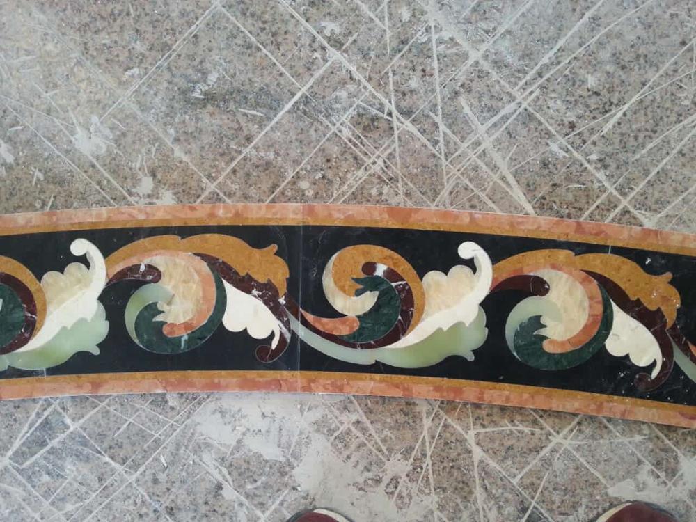 Decorative Marble Floor Medallions Border Designs Customized Shape