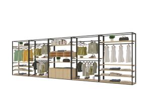 China Retro Exquisite Clothing Display Showcase With Steel Wood Combination Structure factory