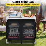 Outdoor Garden Patio Metal Picnic Storage Organizer Cabinet Cooking Camping
