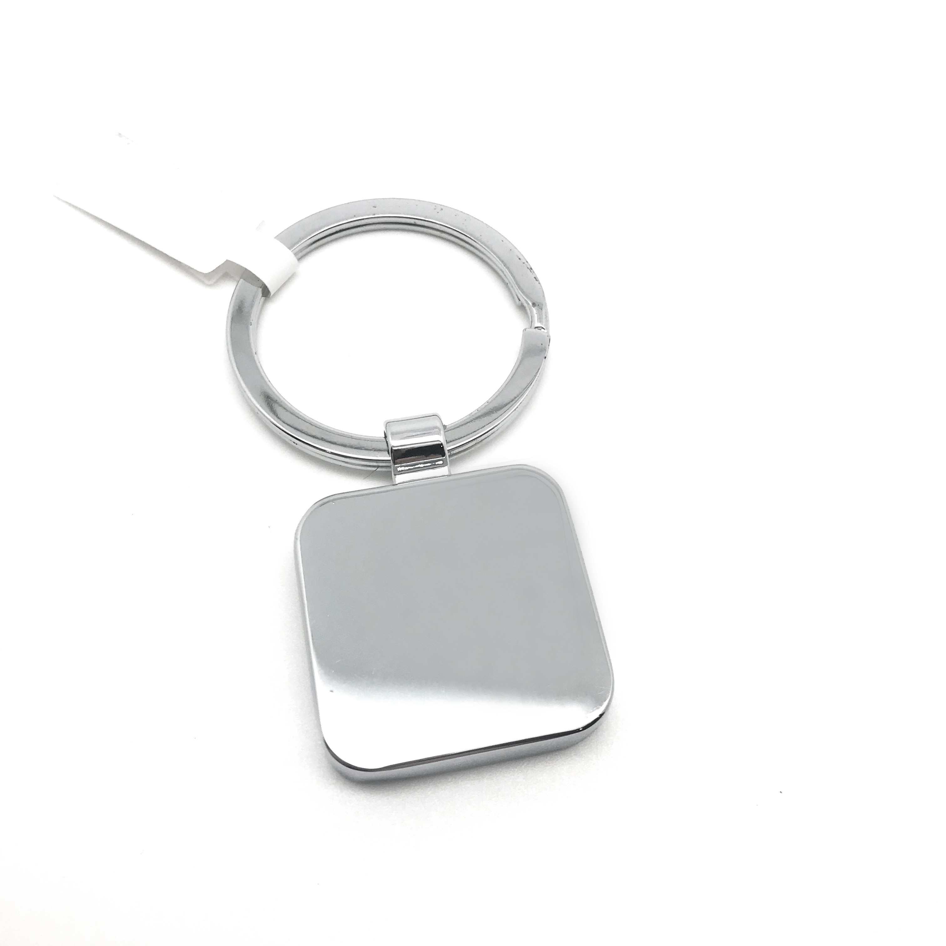 Siliver Blue Metal Keychain Holder Within In Individual Polybag Package