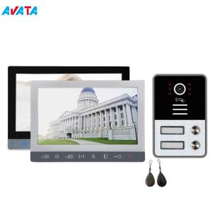 China Multi Apartments Video Intercoms with 2 Buttons for 2 Family Video Door Phone factory