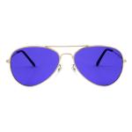 Color Therapy Glasses Aviator Style Violet Indigo Colored Lenses