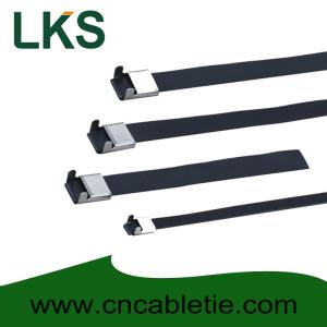 China 8×150mm L Type PVC coated stainless steel cable tie factory
