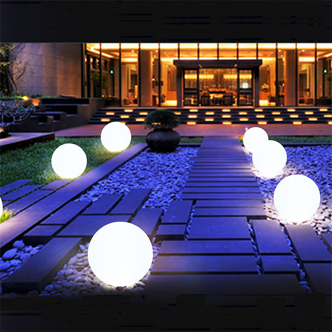 10" 20" 30" LED Glowing Sphere Solar Remote Control For Club Garden
