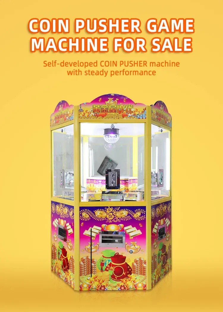 6 Person Arcade Game Machine Jackpot Token Penny Coin Pusher 220V