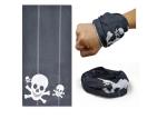 Black White Skull Tubular Headwear / Scarf 25 * 50cm Digital Printing