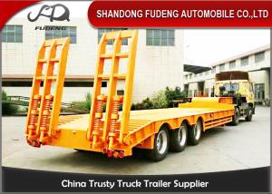 China 60T - 80T Lowboy Semi Trailer For Carrying Steel Coil , Carbon Steel Lowboy Trailer factory