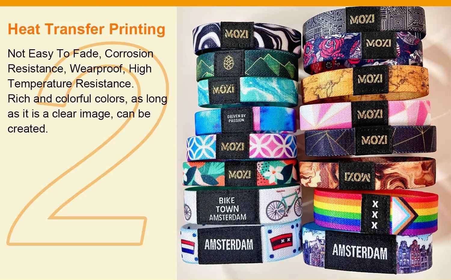 Elastic Polyester Reusable RFID Bracelet Wristband Customized Fabric NFC Sports Wristband
