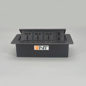 China Multi-Functional Zinc Alloy/Iron Office Desktop Tabletop Socket Pop-up Power Socket 2 RJ45 Plug 3 AC Outlets 5A Rated Current on sale China Multi-Functional Zinc Alloy/Iron Office Desktop Tabletop Socket Pop-up Power Socket 2 RJ45 Plug 3 AC Outlets 5A Rated Current on sale