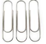 Zinc Finish 78mm Jumbo Round Metal Paper Clips For Office Stationery