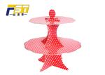 Birthday Party 2 Tier Cardboard Cake Stand Eye Catching Environmental Friendly