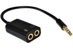 3.5mm stereo TRRS audio male to Earphone headset + microphone adapter PC iphone