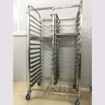 Sleek and modern Stainless Steel Tray Trolley For Bread Bakery Machinery