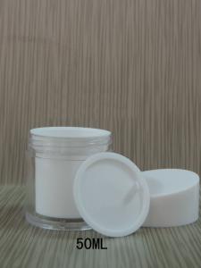 China 50G &amp; 50ML double-deck PS Round Cosmetic Packaging/Cream Jar /Aluminum Jars With Screw Cap factory