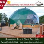 Diameter 4 M-6m Luxury Decoration Italy Green Geodesic Dome Tent For 5-6 People