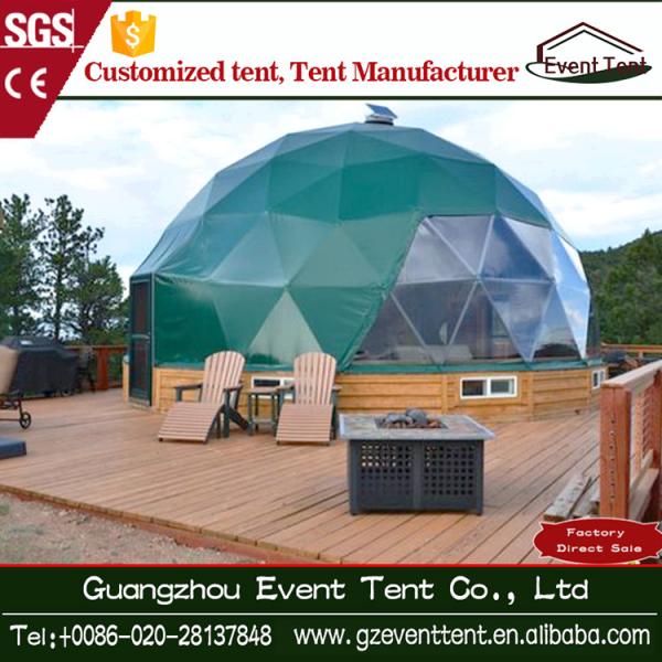 Diameter 4 M-6m Luxury Decoration Italy Green Geodesic Dome Tent For 5-6 People