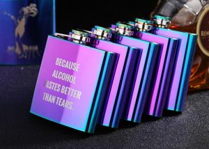 China Colorful Stainless Steel Wine Bottle Womens Hip Flask Western Style factory