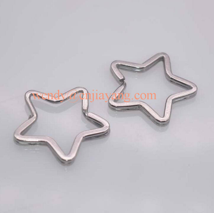 Vaiour types metal split keyring star shape and heart shape key split rings