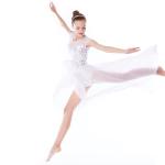 Stretchy Mesh Sleeveless Maxi Dress Lyrical Dance Costumes For Competition
