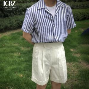 China High Waist Men's Classic Overalls Summer Trousers with Logo in Vintage Cotton Material factory