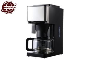 China Portable Electric Drip Coffee Maker 1250ml / 8-10Cups Black Silver For Home factory
