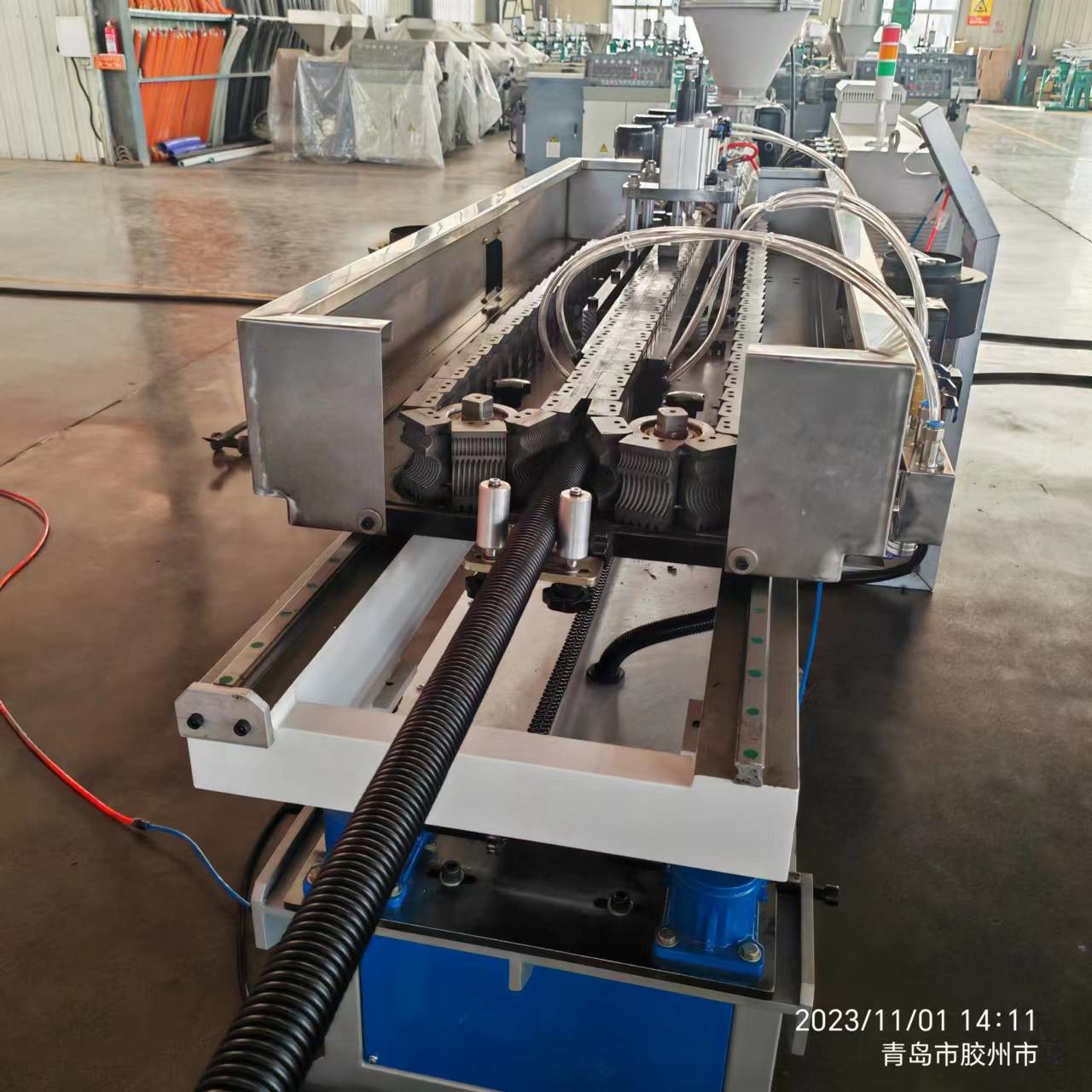 SGS HDPE Pipe Extruder Machine , Plastic Single Wall Corrugated Pipe Production Line