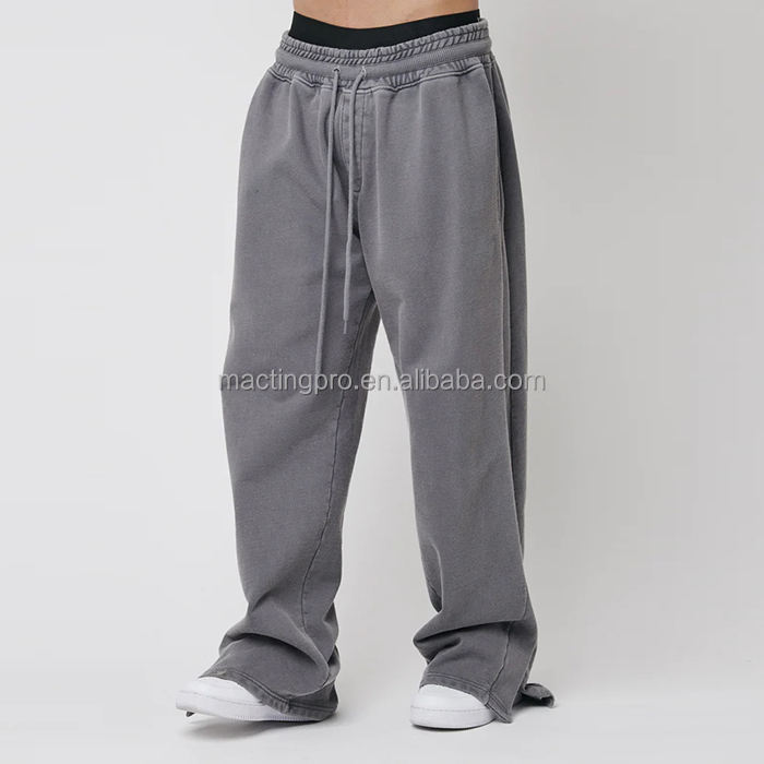 Men's 2024 Spring Summer Wide Leg Sweatpants with Custom Logo and Heavyweight Fabric