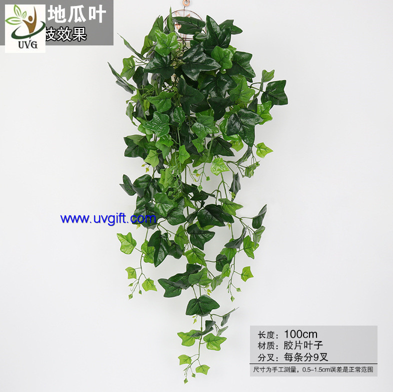 UVG interior decoration 1 meter green hanging faux ivy with plastic vine leaves for sale CHP01