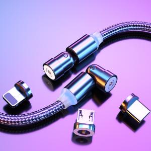 China 540 Degree Circular USB Magnetic Charging Cable Wire Rotating 3ft Length factory
