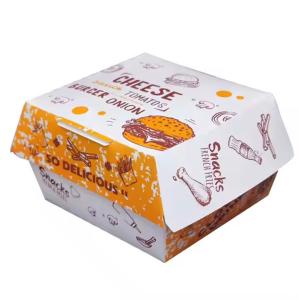 China Paperboard Custom Printed Food-Grade Greaseproof Burger Boxes Eco-Friendly Fast Food Packaging Solutions for Country Marke factory