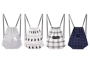 China Dual-use travel backpack bag drawstring student creative printing cloth bag factory