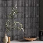 Black Color Curve Fluted Limestone Mosaic Tile Decoration Bathroom Backsplash