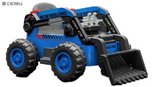 China New Holland Licensed 12V Electric Excavator Vehicle Construction Truck with Remote Control, Adjustable Bucket factory