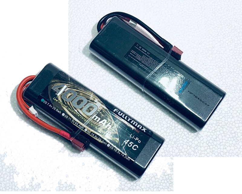 7.4 V Lipo Battery 4000mah 2S1P 45C Round Hard Case With Deans Plug