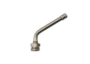 China TR545D Clamp In Tire Valve Brass Nickel Plated Valves Bend 60° 9.7mm Rim Hole factory