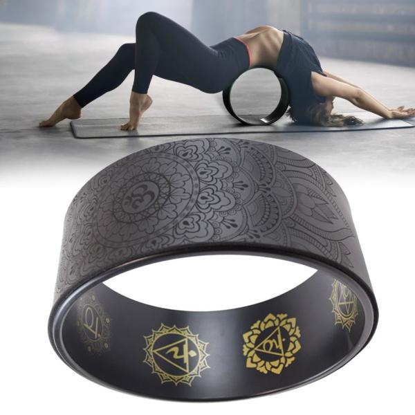 Mandala Pattern Yoga Roller Wheel backbend Natural Cork Yoga Auxiliary Wheel /