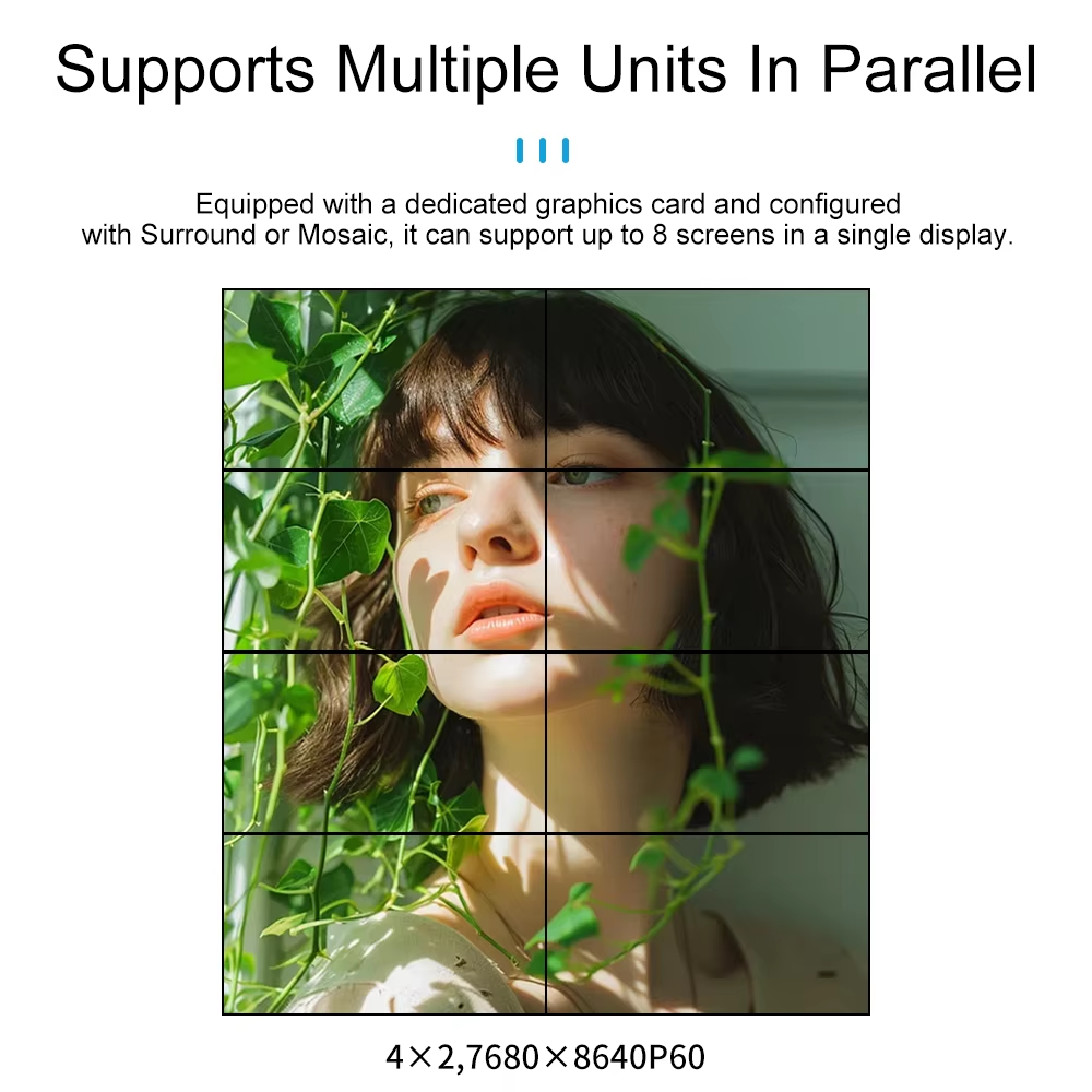 8K60 Multi-Screen Expander with 1 in 4 Out 4K60 HDMI Output and 8K60 Input