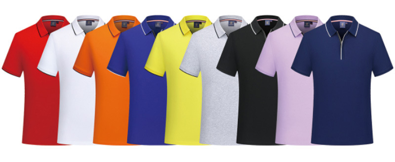 Knitting Embroidery Short Sleeve Polo T Shirts Cotton Button Turn Down Collar