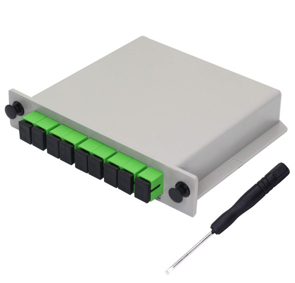1x8 SC APC Fiber Optical cassette Plc Splitter In Fiber Optic Box