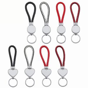 China Blank Sublimation Keyrings For Car With Hand Woven Rope Sublimation Personalized Gifts For Photos Printing factory
