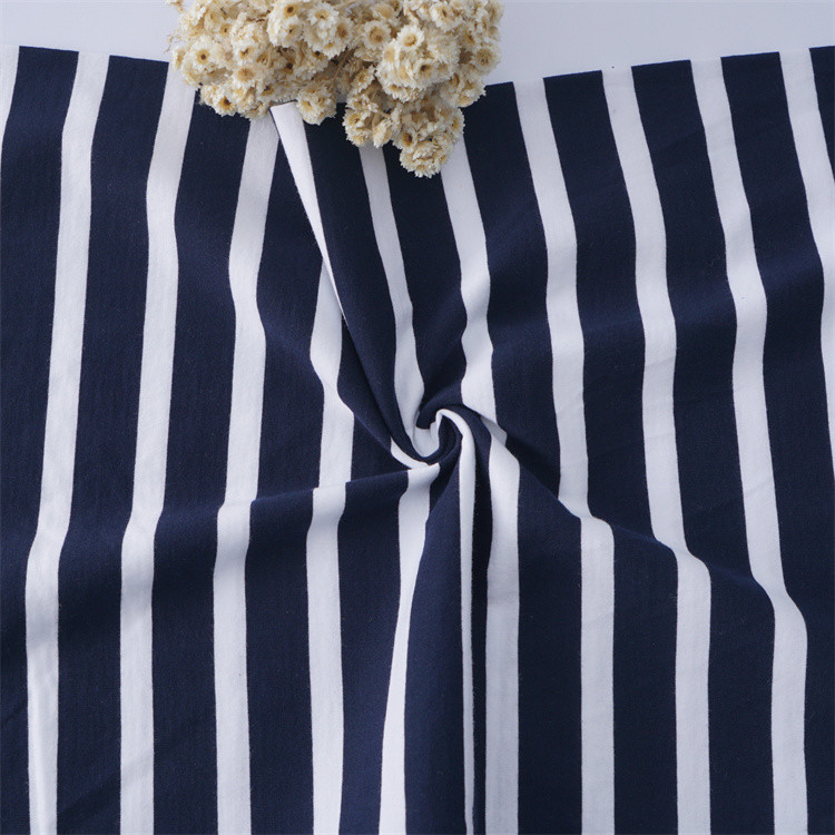 Durable Comfortable Natural And Simple Striped Material Fabric For T-Shirt
