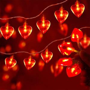 China Battery Operated Heart Love Valentine Lights 10/20/30/40leds Heart Shaped String Lights for Wedding Party Birthday Home Decor factory