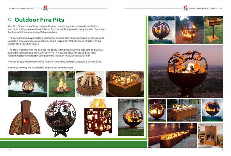 Metal Stamping Firebowl Customized Steel Fire Pits Weather Resistance