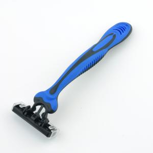 China Factory Wholesale Rubber Handle Triple Blade Men Pivoting Disposable Razor factory