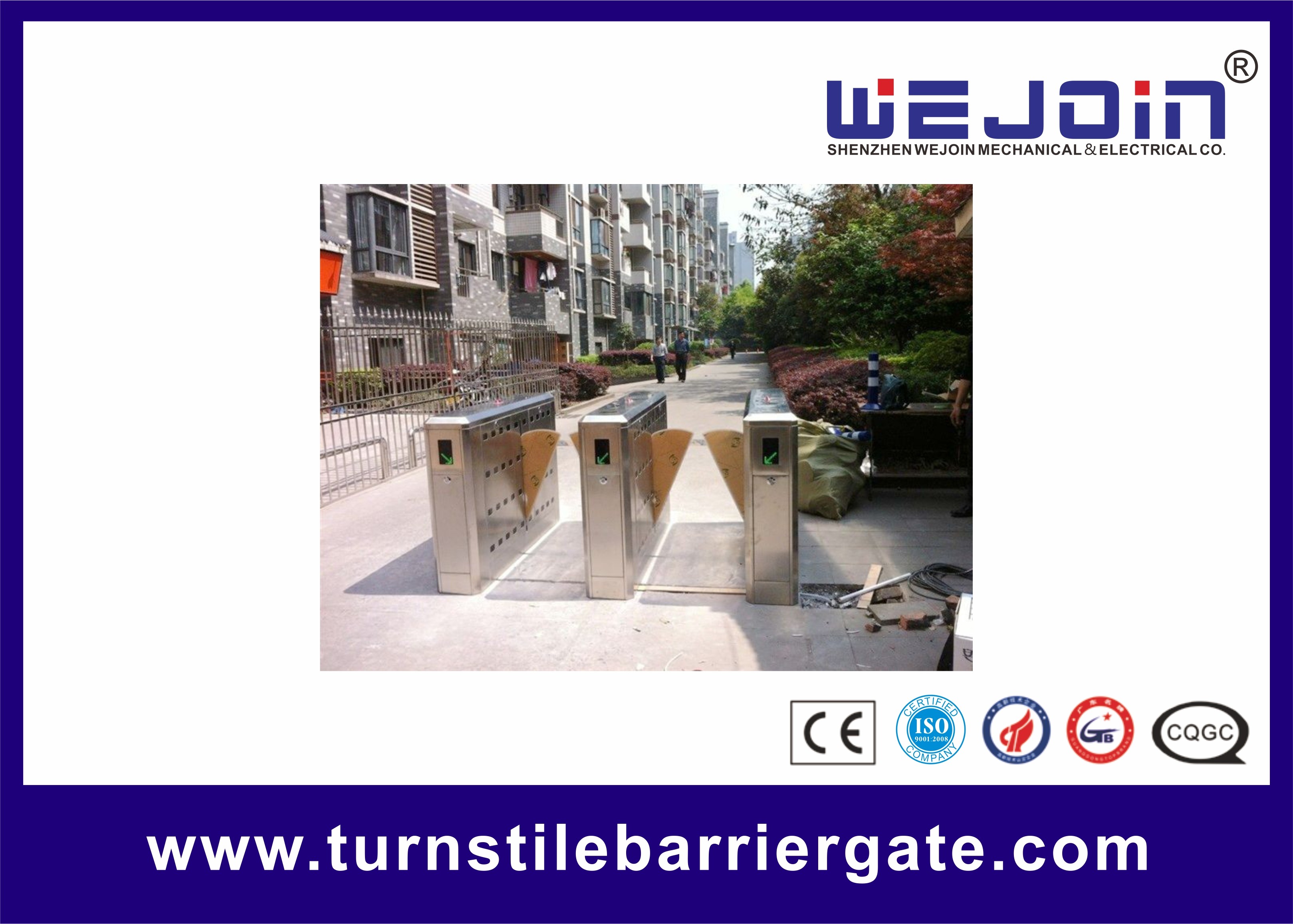 China 30~40 Transit Speed Pedestrian Retractable Flap Barrier Gate factory