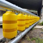 Yellow TL3 Double Roller Buckets Road Anticrash Highway Safety EVA Barrels