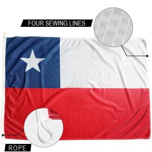 China 3x5' Chile National Flag Knitted Polyester Rope And Loops Customized Indoor Outdoor factory